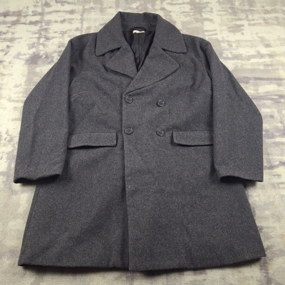 Garnet Hill Boiled Wool Asymmetrical Clasp Coat Jacket Womens 12 Charcoal Gray